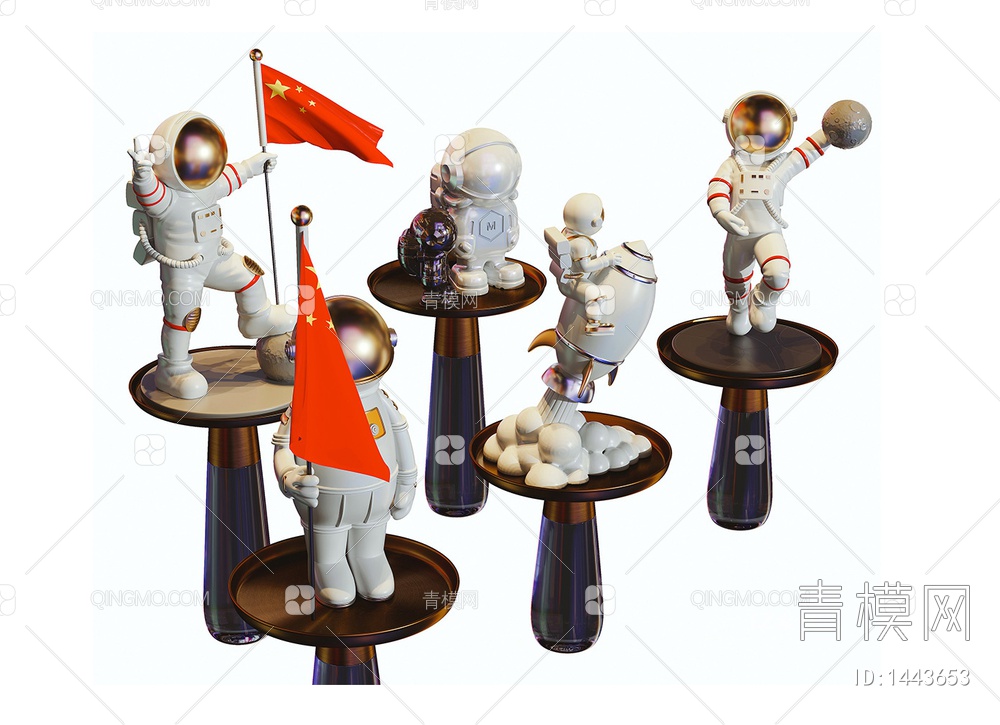 宇航员潮玩雕塑摆件3D模型下载【ID:1443653】