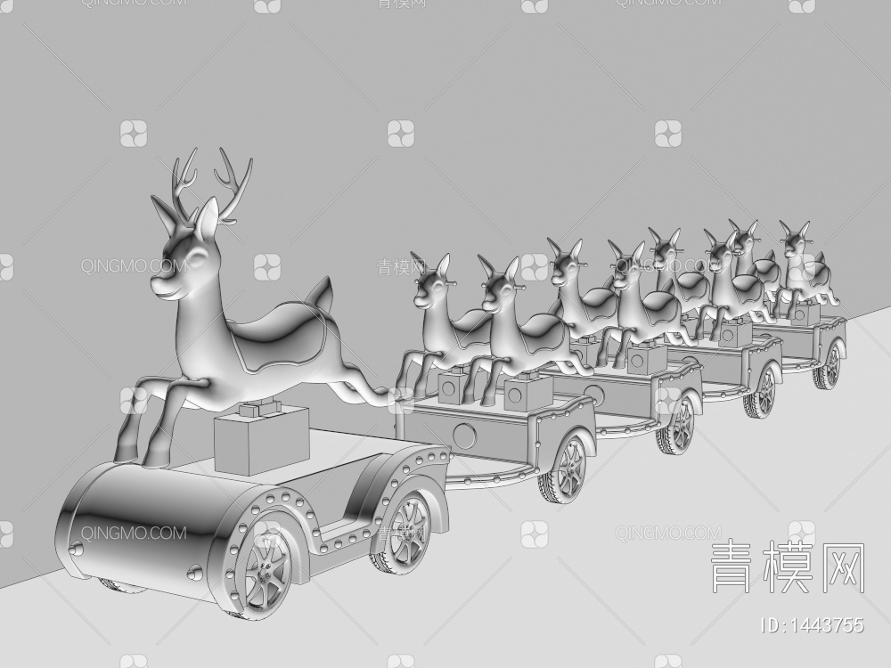 游乐设备小鹿火车3D模型下载【ID:1443755】