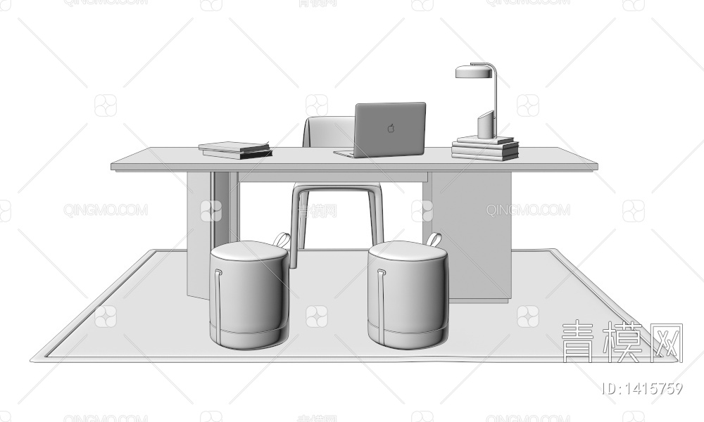 书桌椅3D模型下载【ID:1415759】