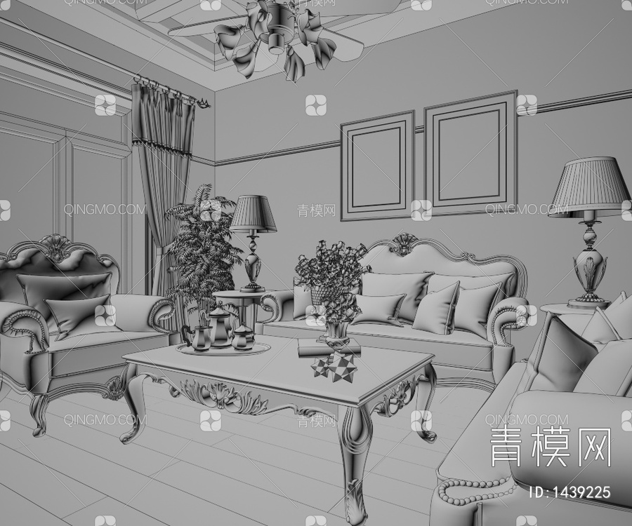 家居客厅3D模型下载【ID:1439225】