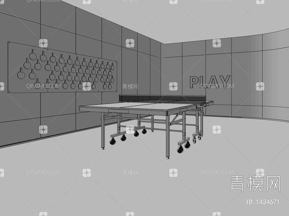 乒乓球室3D模型下载【ID:1434671】