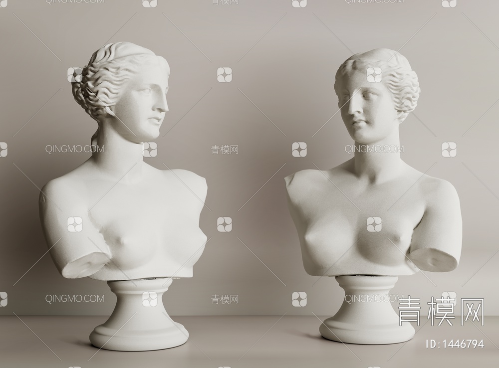 石膏头像 石膏雕塑摆件3D模型下载【ID:1446794】