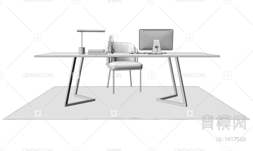 书桌椅3D模型下载【ID:1417568】