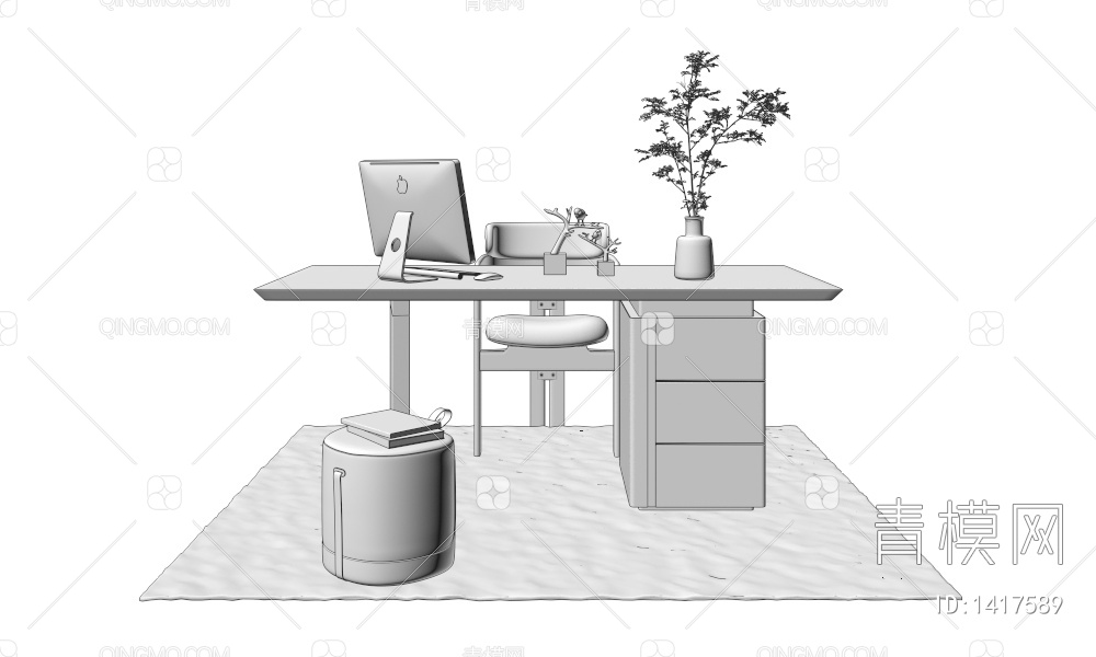 书桌椅3D模型下载【ID:1417589】