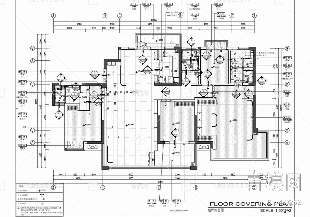 润和湘江天地样板间CAD施工图+效果图【ID:1447352】