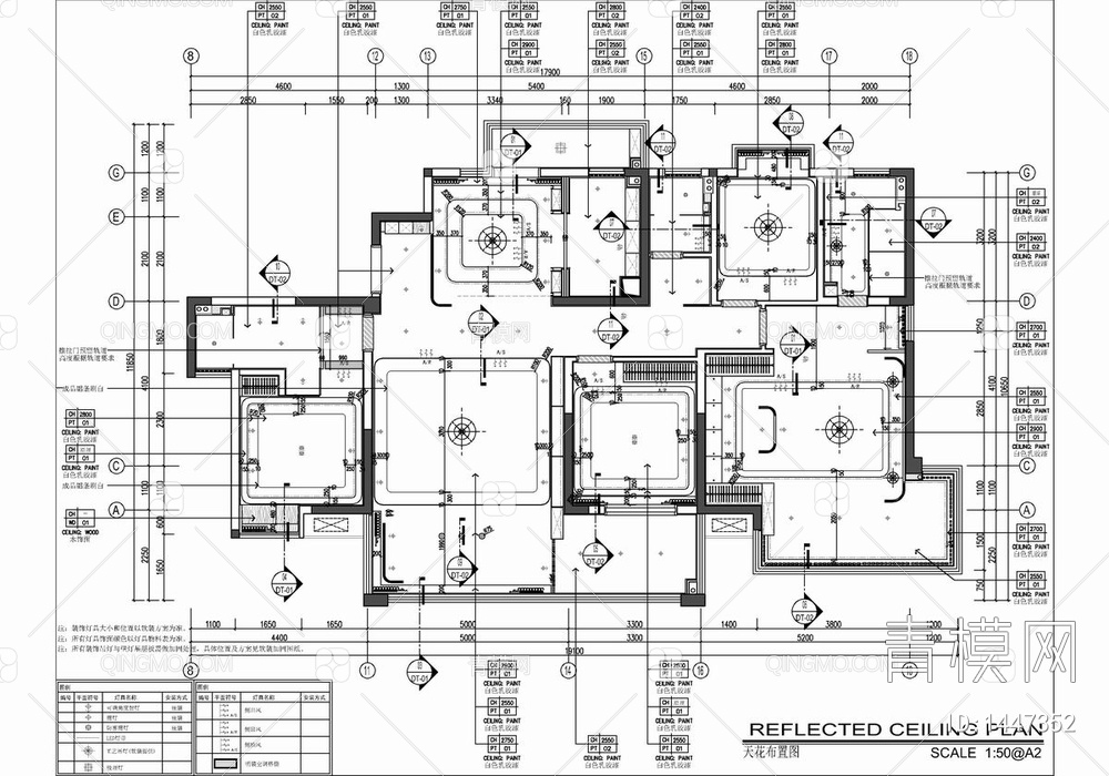 润和湘江天地样板间CAD施工图+效果图【ID:1447352】