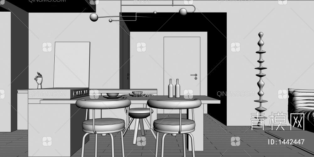 客餐厅3D模型下载【ID:1442447】