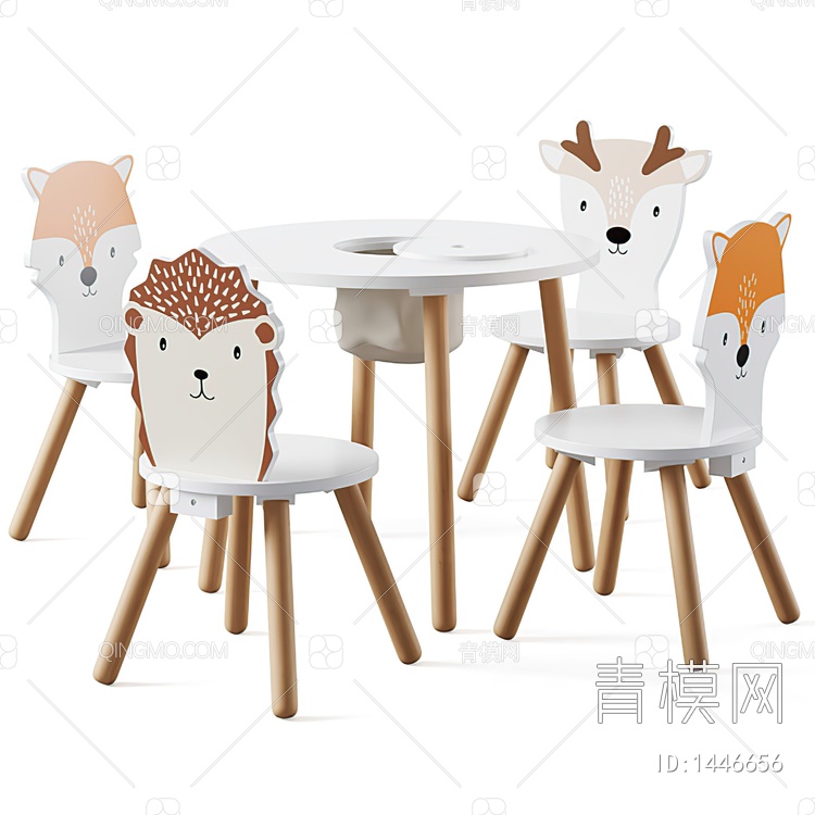 儿童桌椅3D模型下载【ID:1446656】