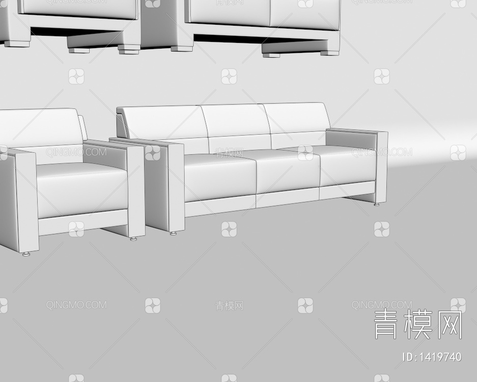 办公沙发3D模型下载【ID:1419740】