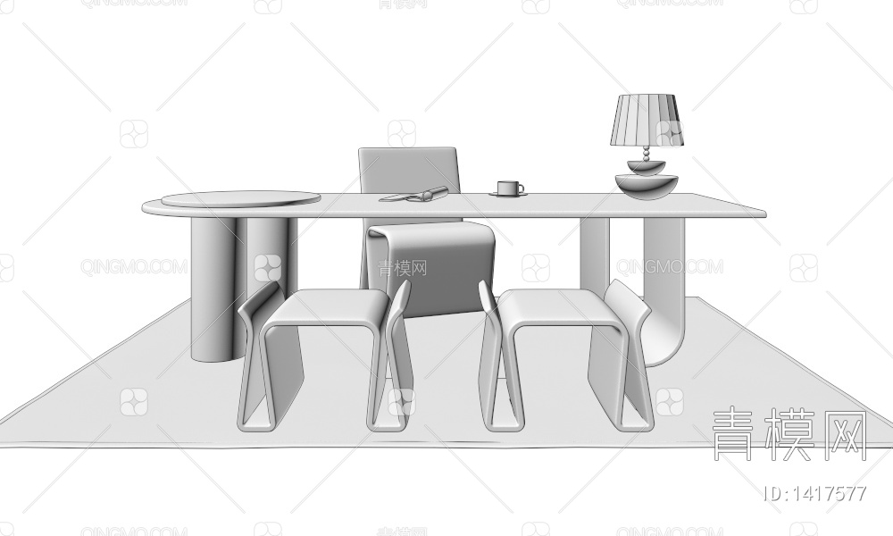 书桌椅3D模型下载【ID:1417577】