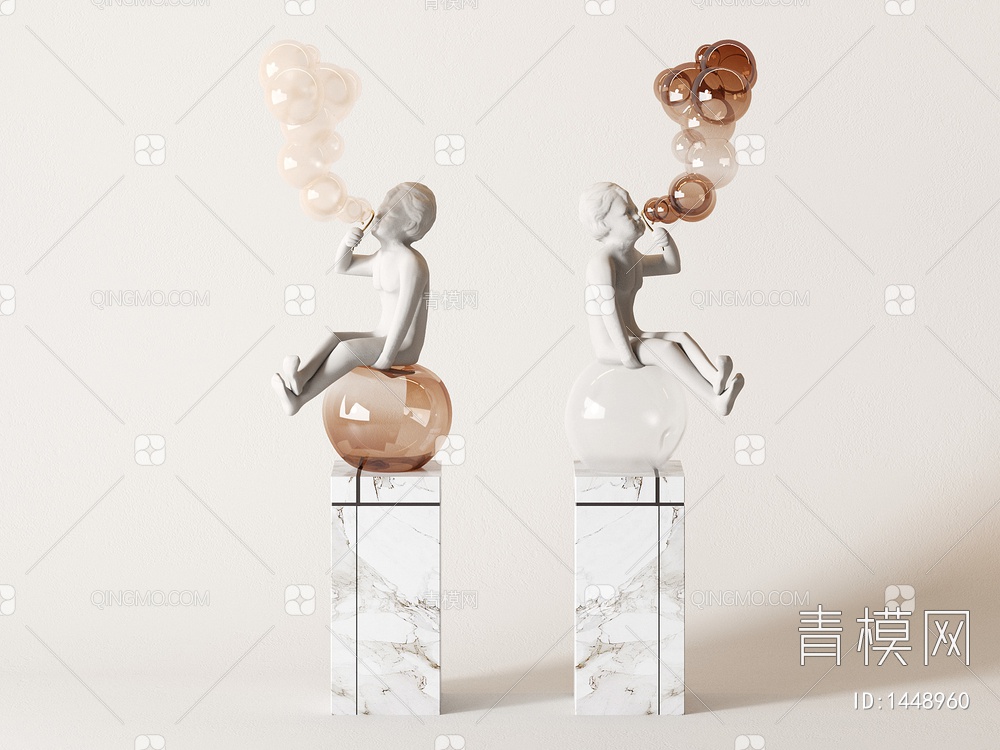 公仔雕塑装饰摆件3D模型下载【ID:1448960】