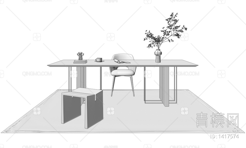 书桌椅3D模型下载【ID:1417574】