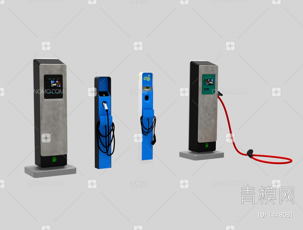 新能源电动车充电桩3D模型下载【ID:1448081】