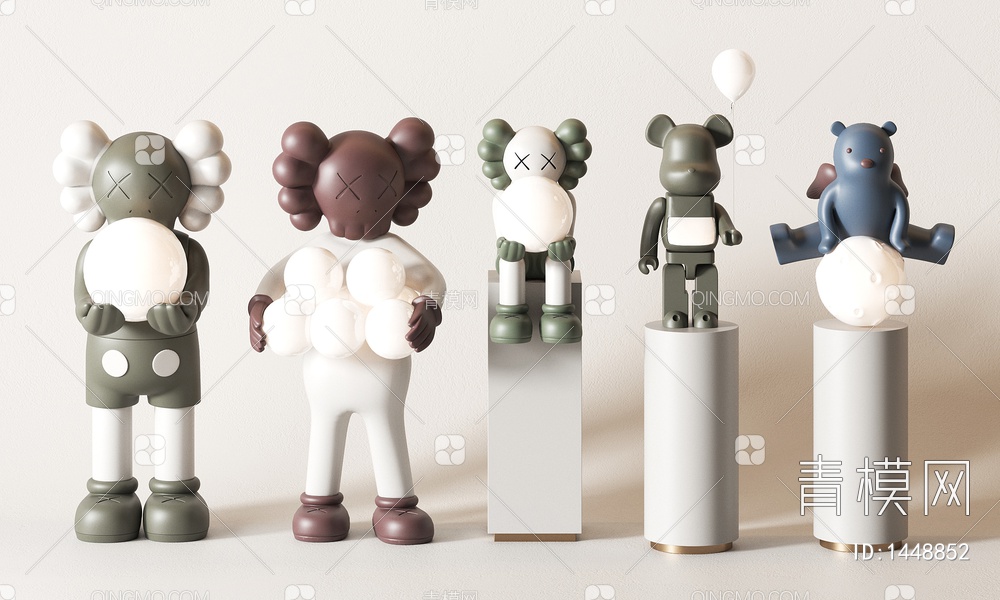 Kaws公仔雕塑装饰摆件3D模型下载【ID:1448852】