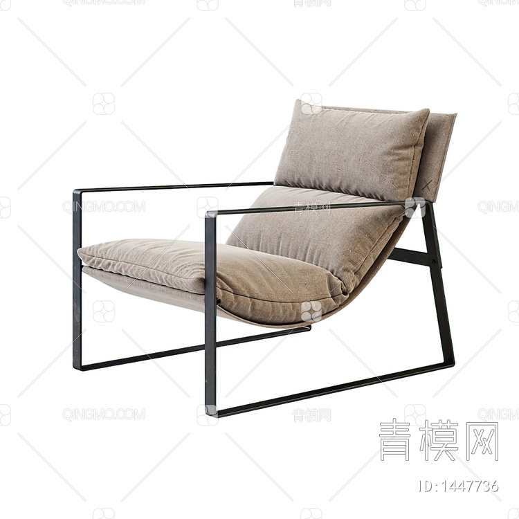 布艺躺椅3D模型下载【ID:1447736】