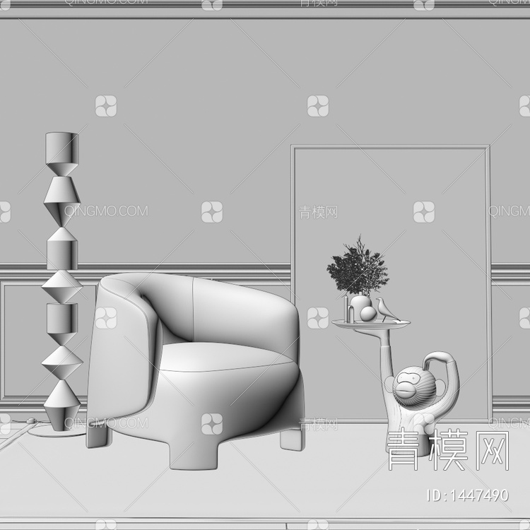 休闲沙发3D模型下载【ID:1447490】