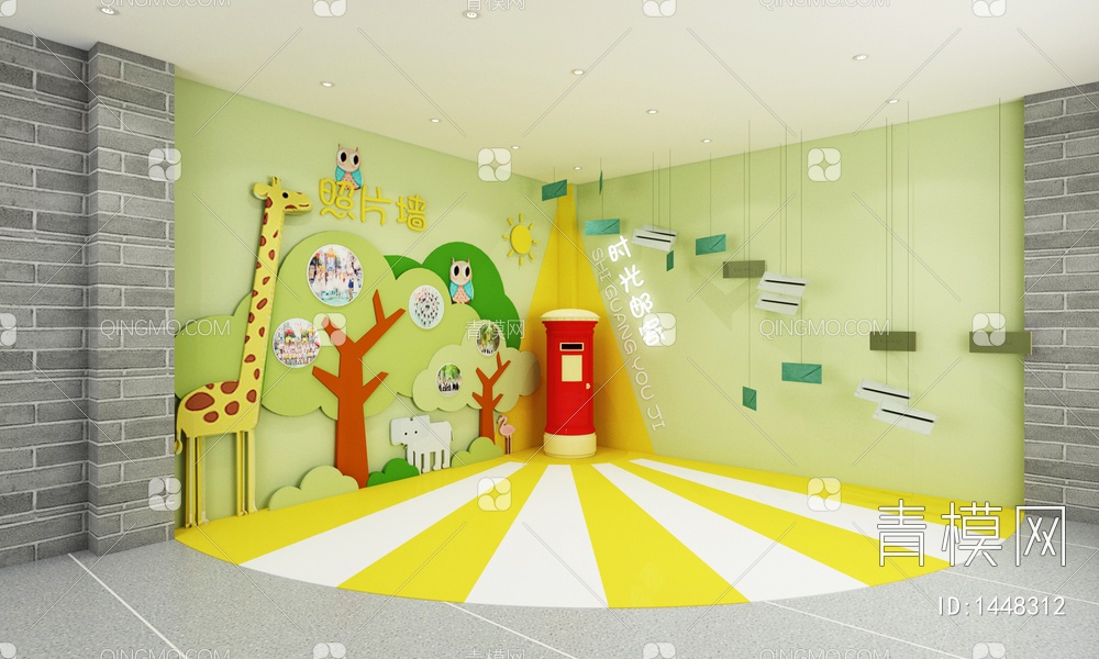 幼儿园照片墙3D模型下载【ID:1448312】