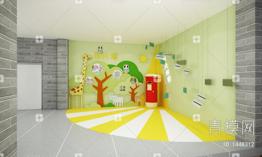 幼儿园照片墙3D模型下载【ID:1448312】