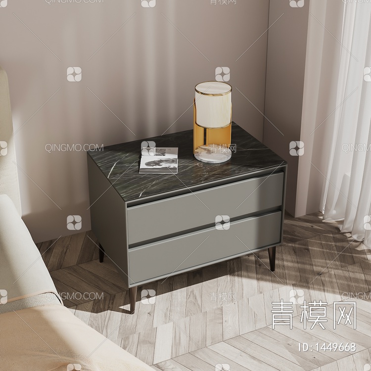 床头柜 柜子3D模型下载【ID:1449668】