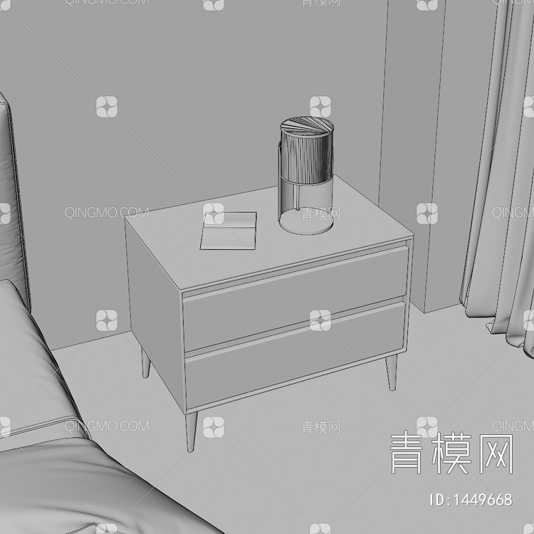 床头柜 柜子3D模型下载【ID:1449668】