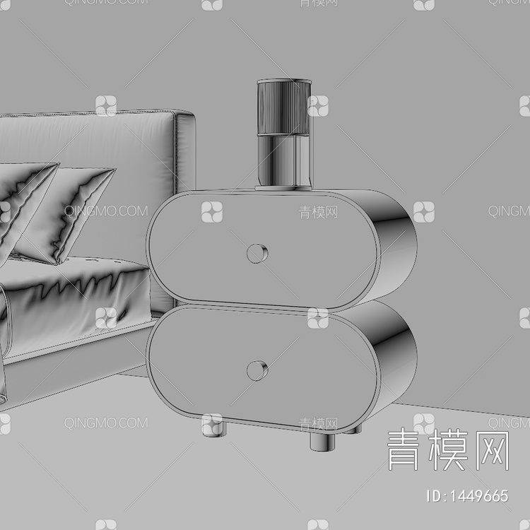 床头柜 柜子3D模型下载【ID:1449665】
