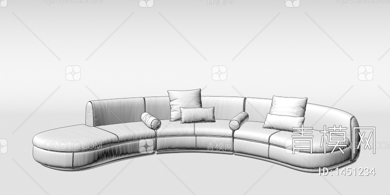 弧形沙发3D模型下载【ID:1451234】