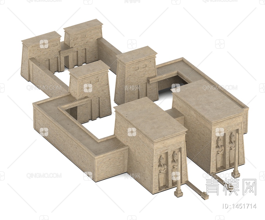 户外建筑 埃及古代建筑群3D模型下载【ID:1451714】