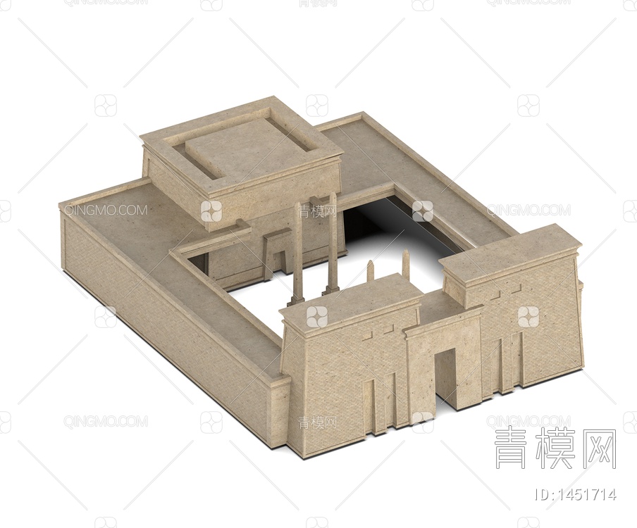 户外建筑 埃及古代建筑群3D模型下载【ID:1451714】