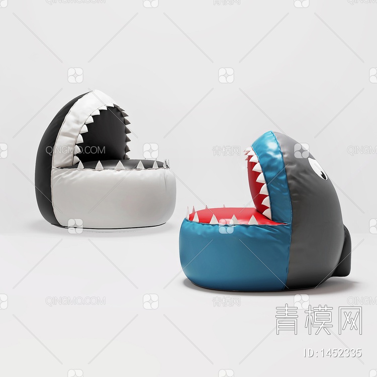 鲨鱼懒人沙发3D模型下载【ID:1452335】