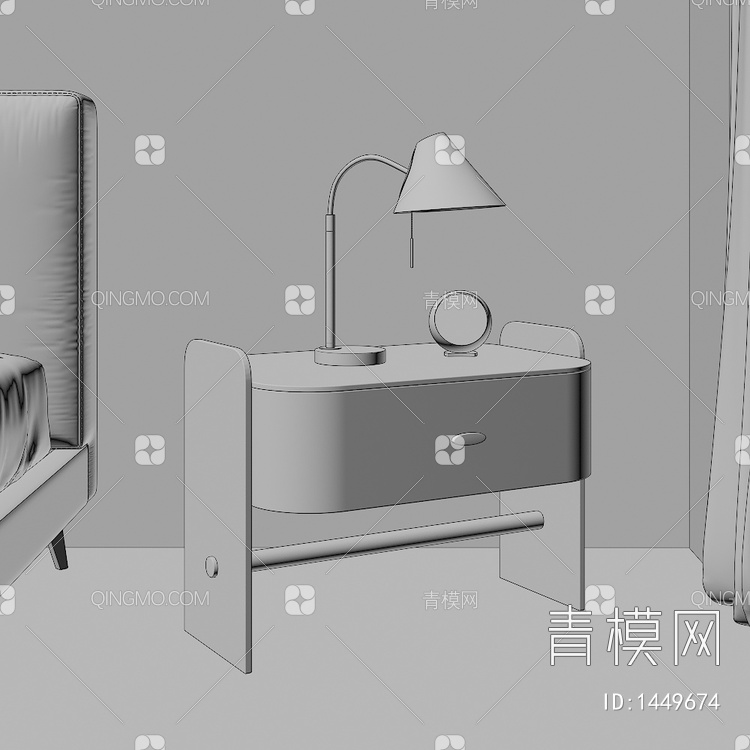 床头柜 柜子3D模型下载【ID:1449674】