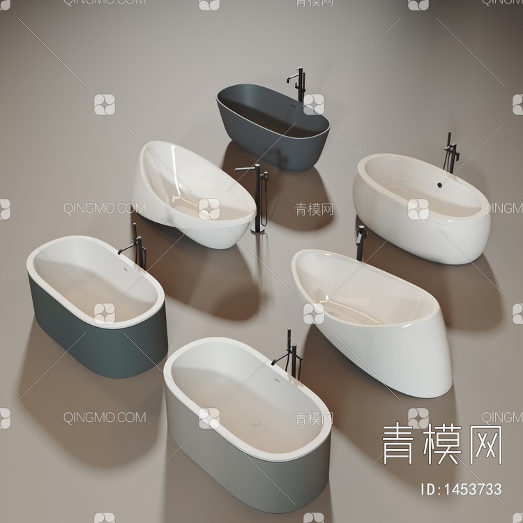 浴缸3D模型下载【ID:1453733】