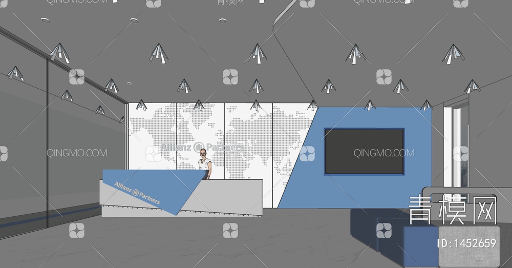 办公前台SU模型下载【ID:1452659】