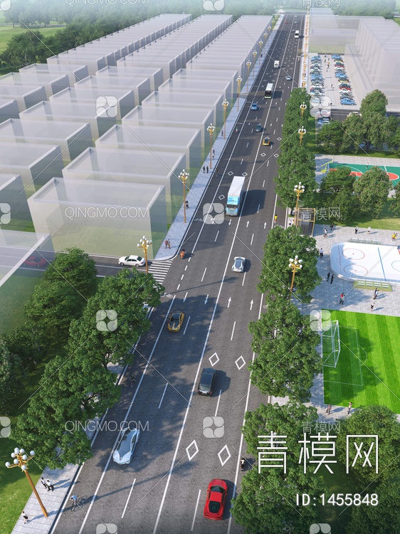 兴业路道路改造3D模型下载【ID:1455848】