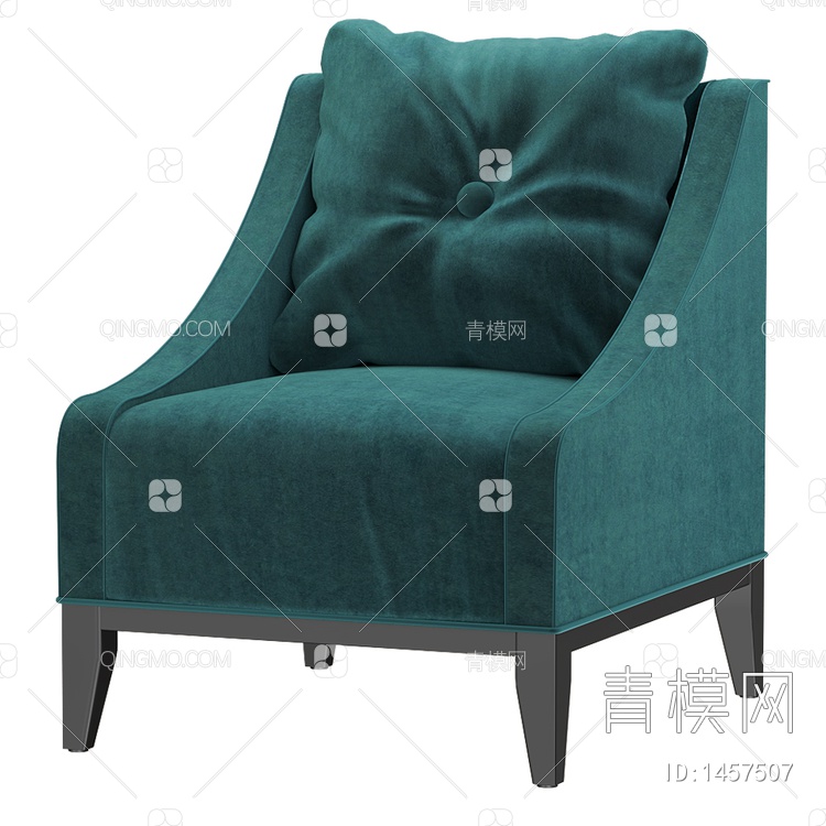 Dorotea墨绿单人沙发3D模型下载【ID:1457507】