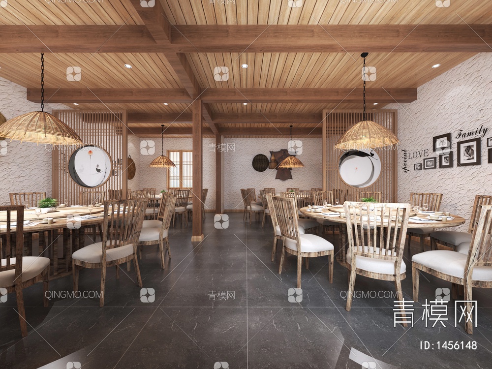 民宿餐厅3D模型下载【ID:1456148】