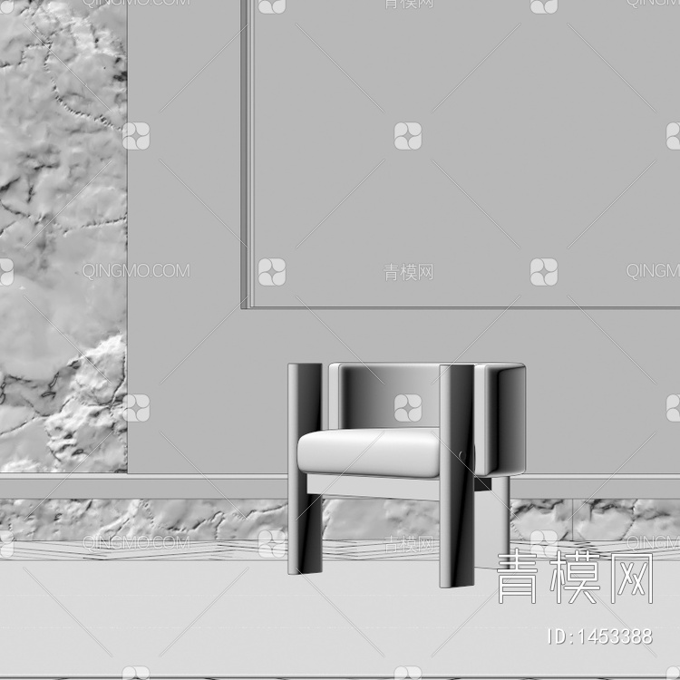 单人沙发3D模型下载【ID:1453388】