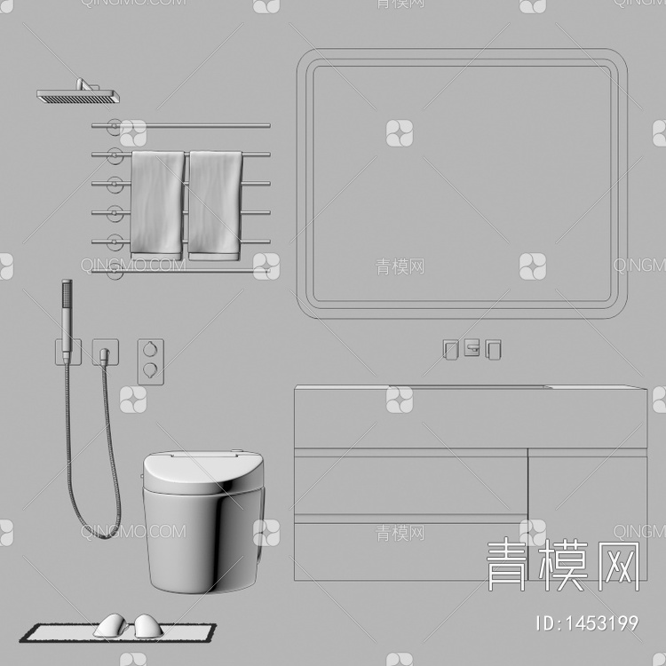 卫浴柜3D模型下载【ID:1453199】