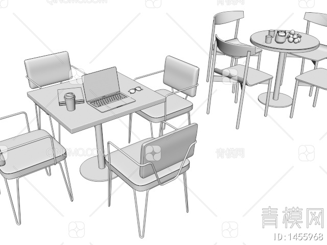 休闲桌椅 洽谈桌椅 户外桌椅3D模型下载【ID:1455968】