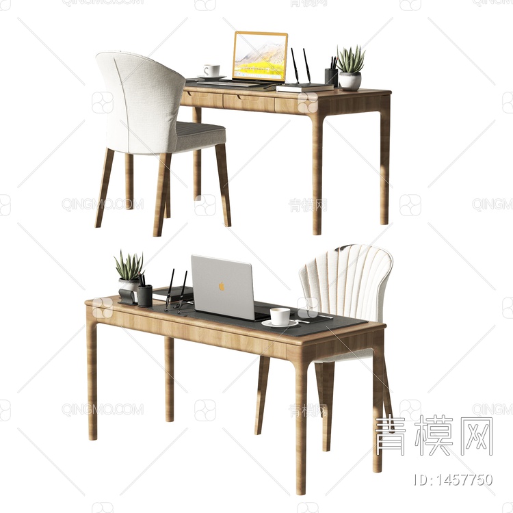 书桌椅组合3D模型下载【ID:1457750】