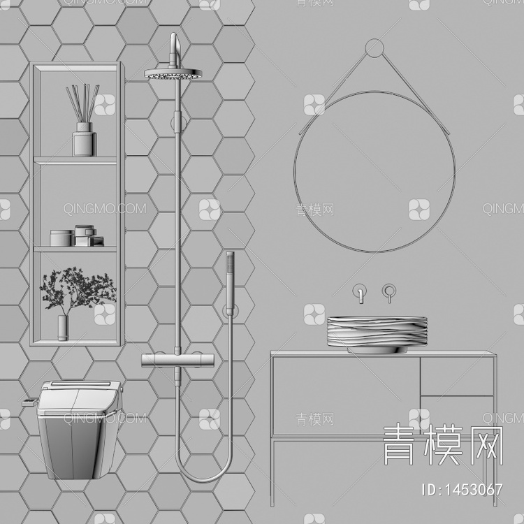 卫浴柜3D模型下载【ID:1453067】