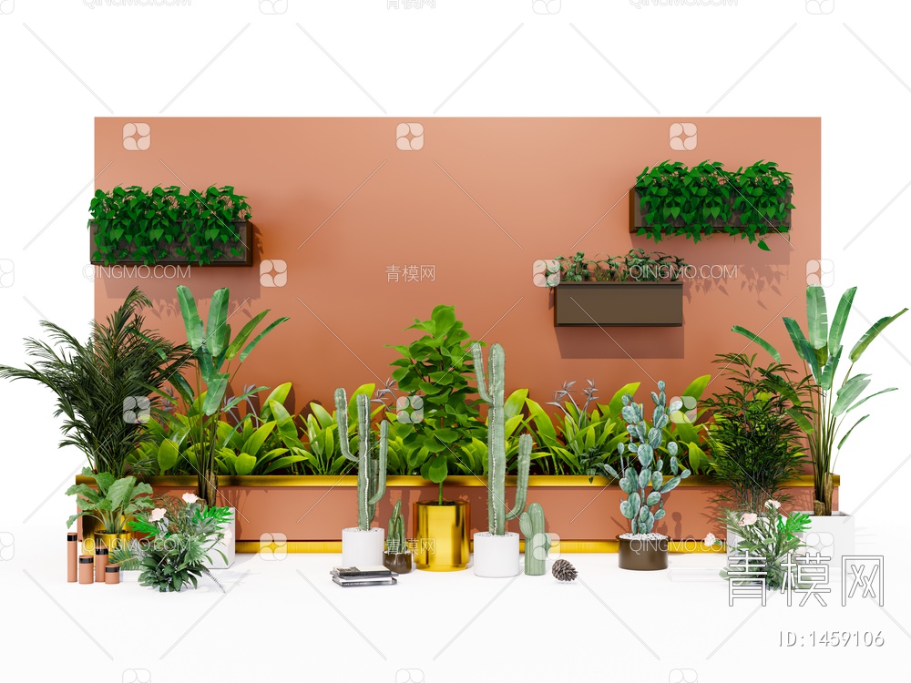 室内植物盆栽组合SU模型下载【ID:1459106】