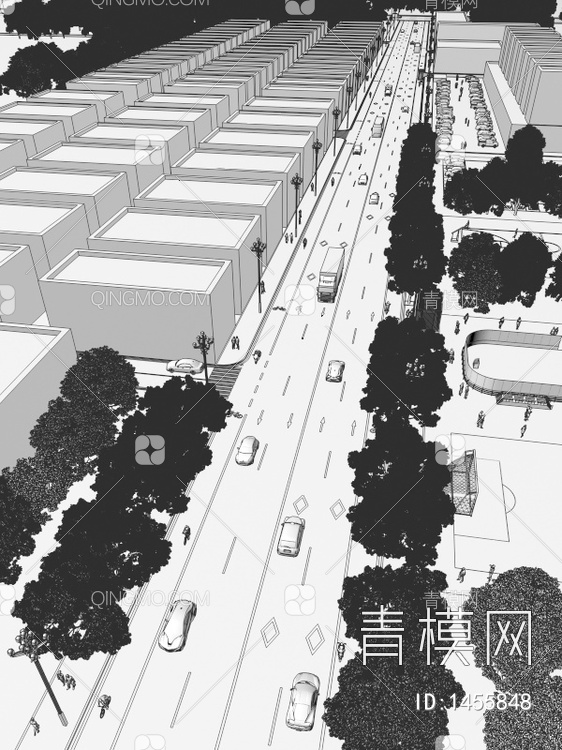 兴业路道路改造3D模型下载【ID:1455848】
