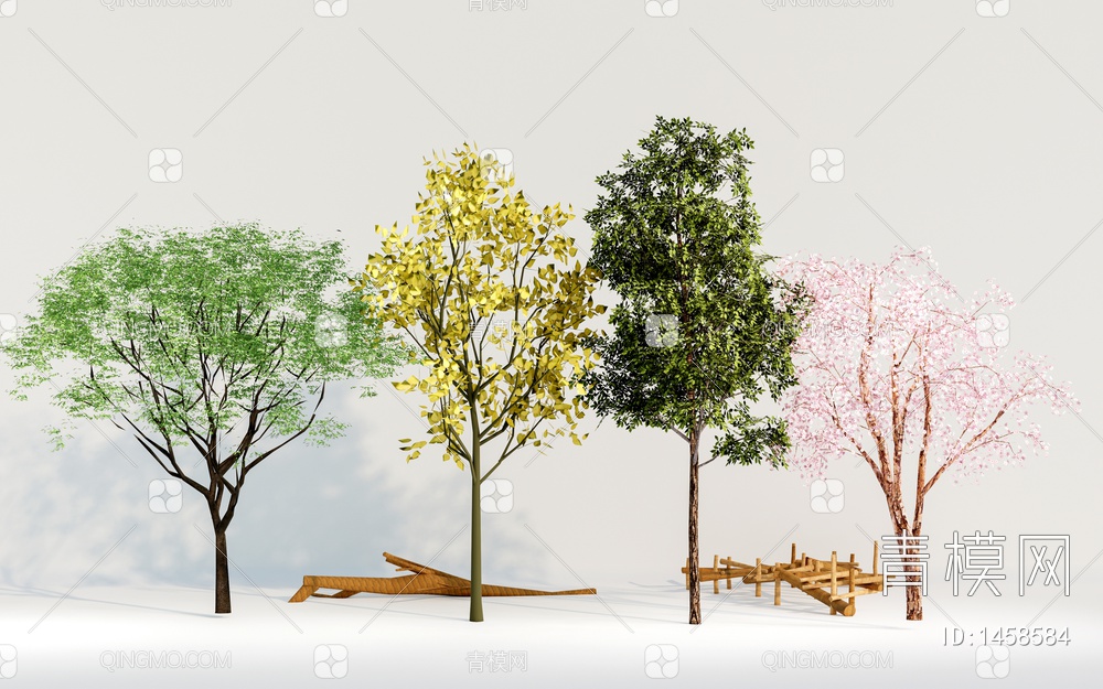 景观树 乔木 景观植物 树SU模型下载【ID:1458584】