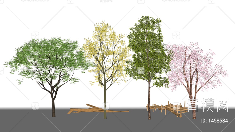 景观树 乔木 景观植物 树SU模型下载【ID:1458584】