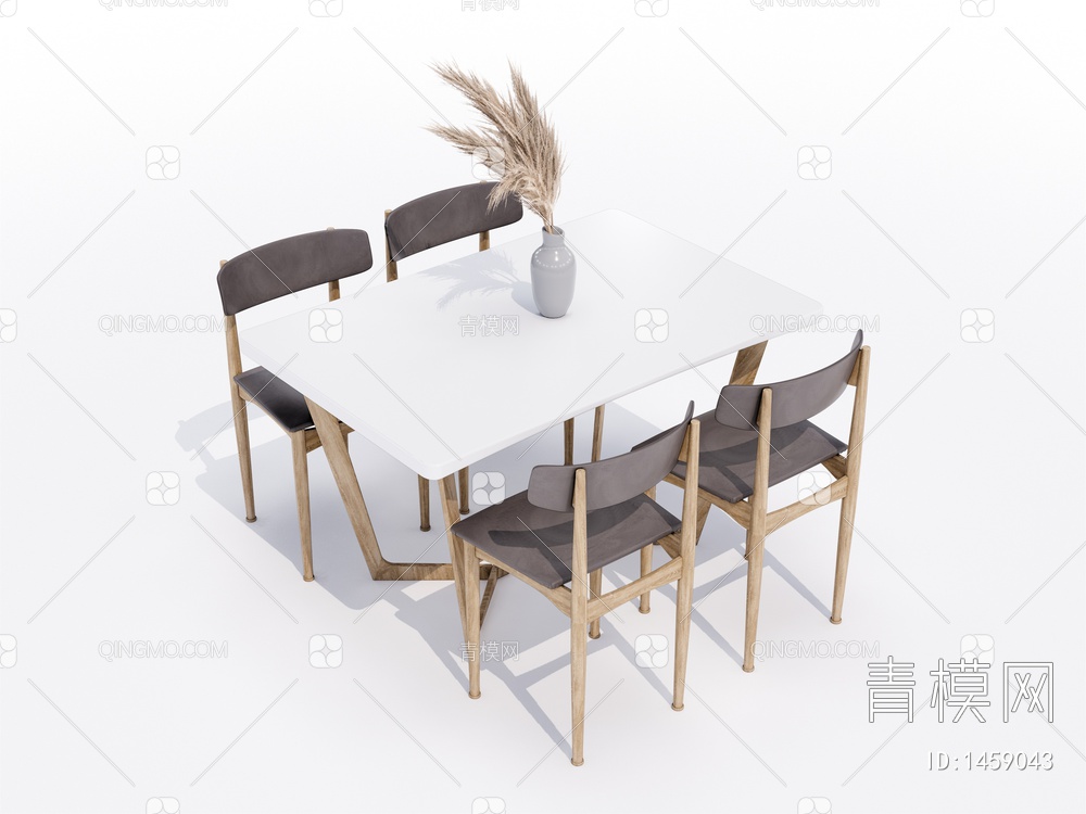 餐桌椅组合SU模型下载【ID:1459043】