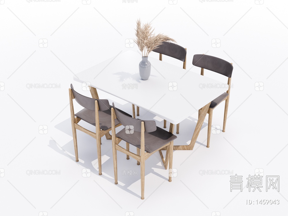 餐桌椅组合SU模型下载【ID:1459043】