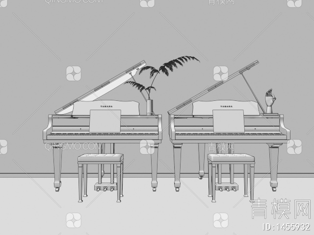 YAMAHA钢琴 电子钢琴3D模型下载【ID:1455932】