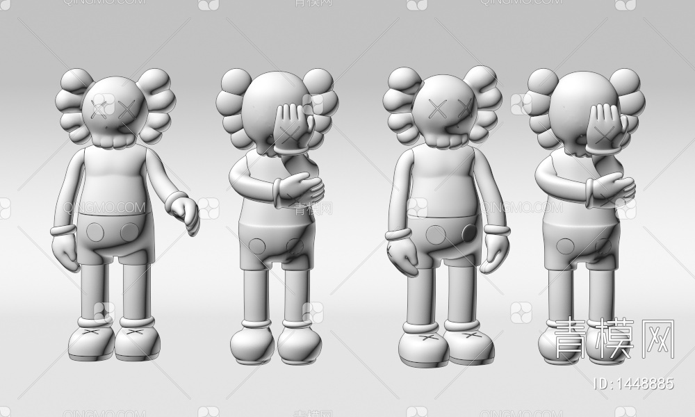 Kaws公仔雕塑装饰摆件3D模型下载【ID:1448885】