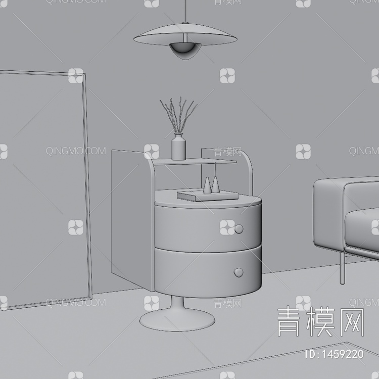 床头柜 柜子3D模型下载【ID:1459220】