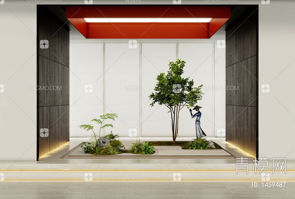 室内植物堆 景观小品3D模型下载【ID:1459487】